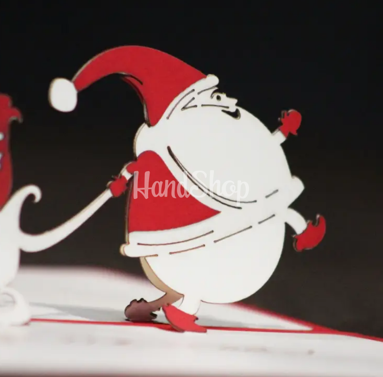 Об'ємна 3d різдвяна новорічна листівка Санта 2025 Об'ємна 3d різдвяна новорічна листівка Санта 2025