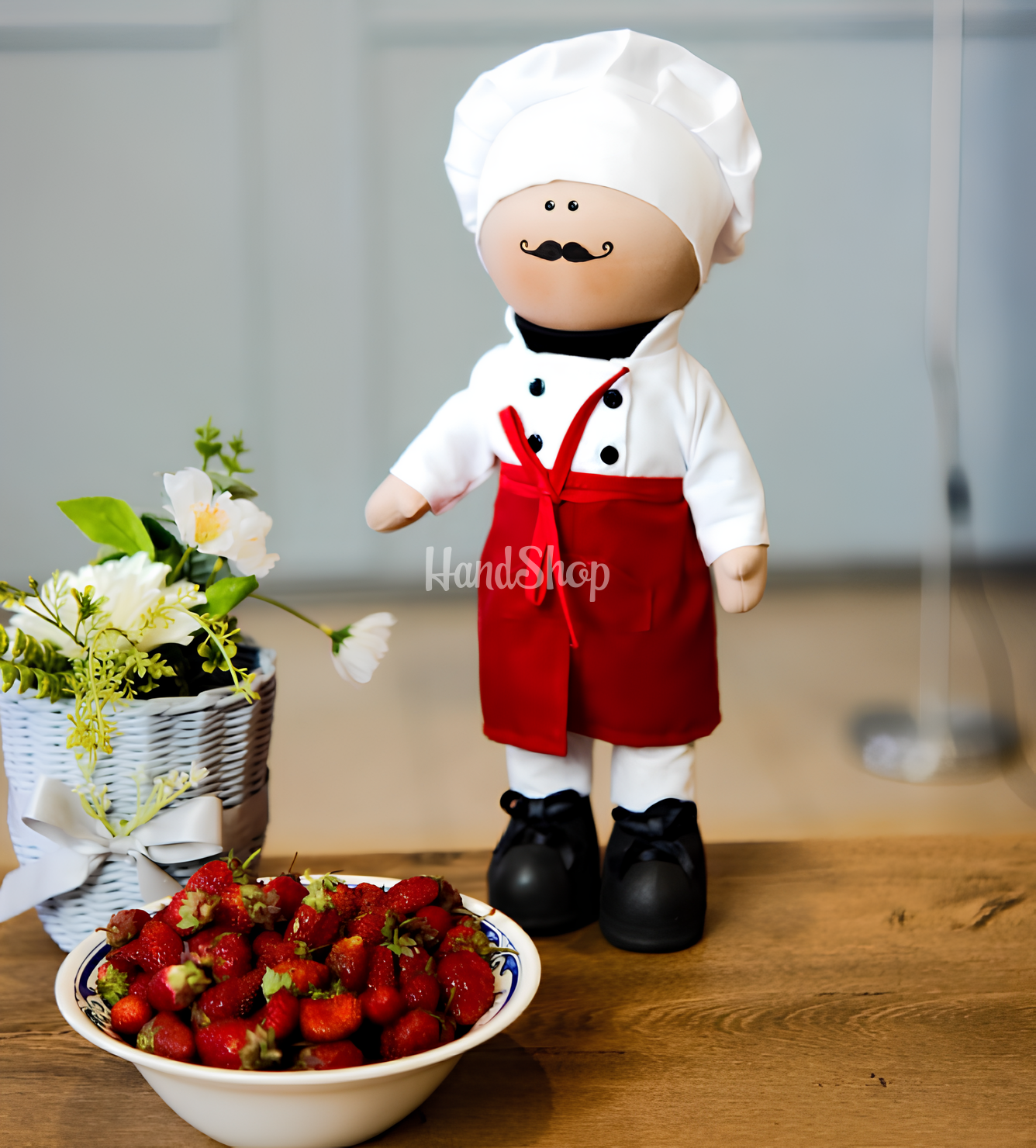 Велика сувенірна авторська текстильна лялька тільда повар Велика сувенірна авторська текстильна лялька тільда повар