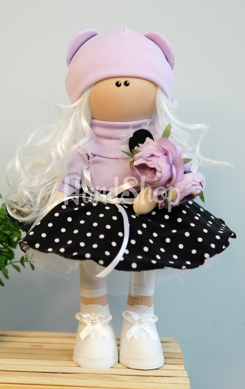 Лялька текстильна блондинка з довгим волоссям Лялька текстильна блондинка з довгим волоссям