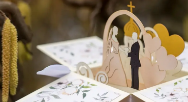 Весільна феєрія: 3D листівка скрапбукінг з авторським дизайном та вражаючою ілюстрацією щасливих наречених