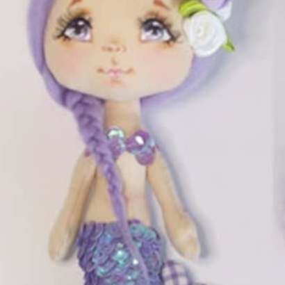Лялька маленька русалонька з фіолетовим волоссям сувенір