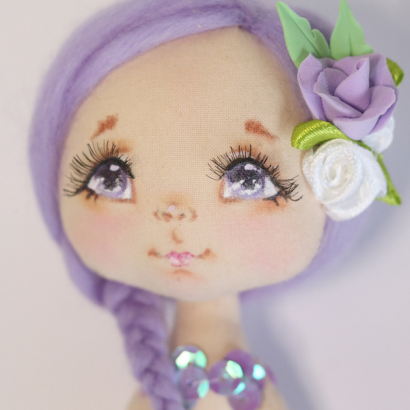 Лялька маленька русалонька з фіолетовим волоссям сувенір