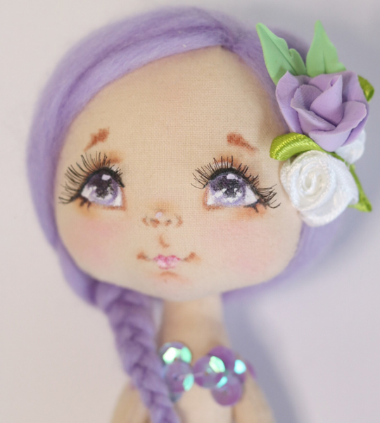 Лялька маленька русалонька з фіолетовим волоссям сувенір