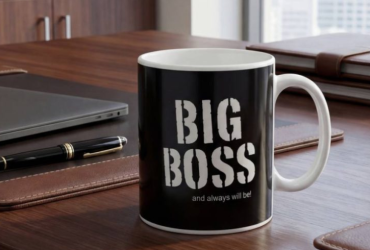 Для найкращого тата та головного Big Boss родини - велика чорна керамічна чашка 800 мл, подарунок на День Батька з характером Для найкращого тата та головного Big Boss родини - велика чорна керамічна чашка 800 мл, подарунок на День Батька з характером