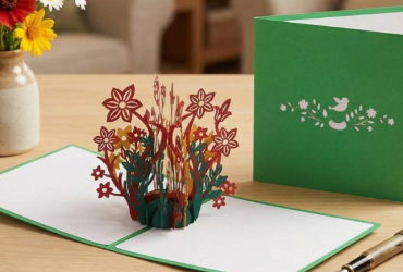 Авторська жіноча вітальна 3D листівка з квітами - маленьке диво, яке розквітає у ваших руках