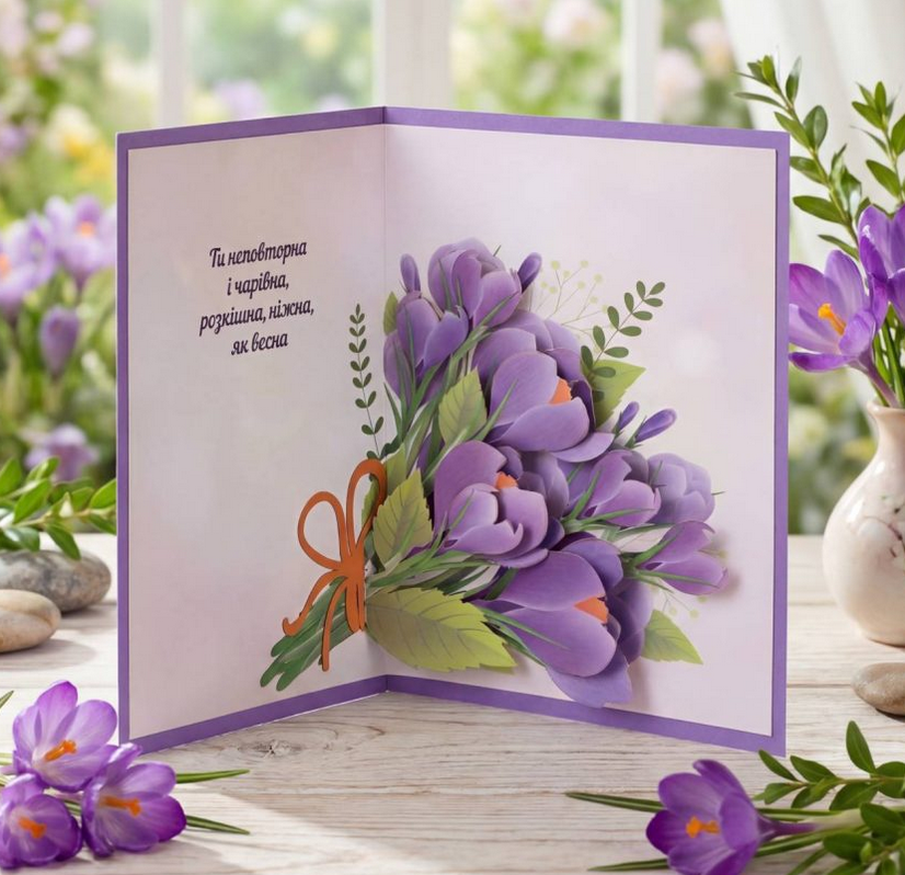 Крокуси - перший подих весни: що символізують ці квіти і чому листівка з ними ідеальна для весняного подарунка