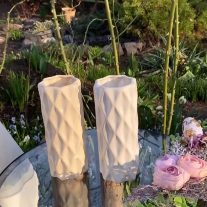 Порцелянова ваза для квітів в білому кольорі фарфор ручна робота