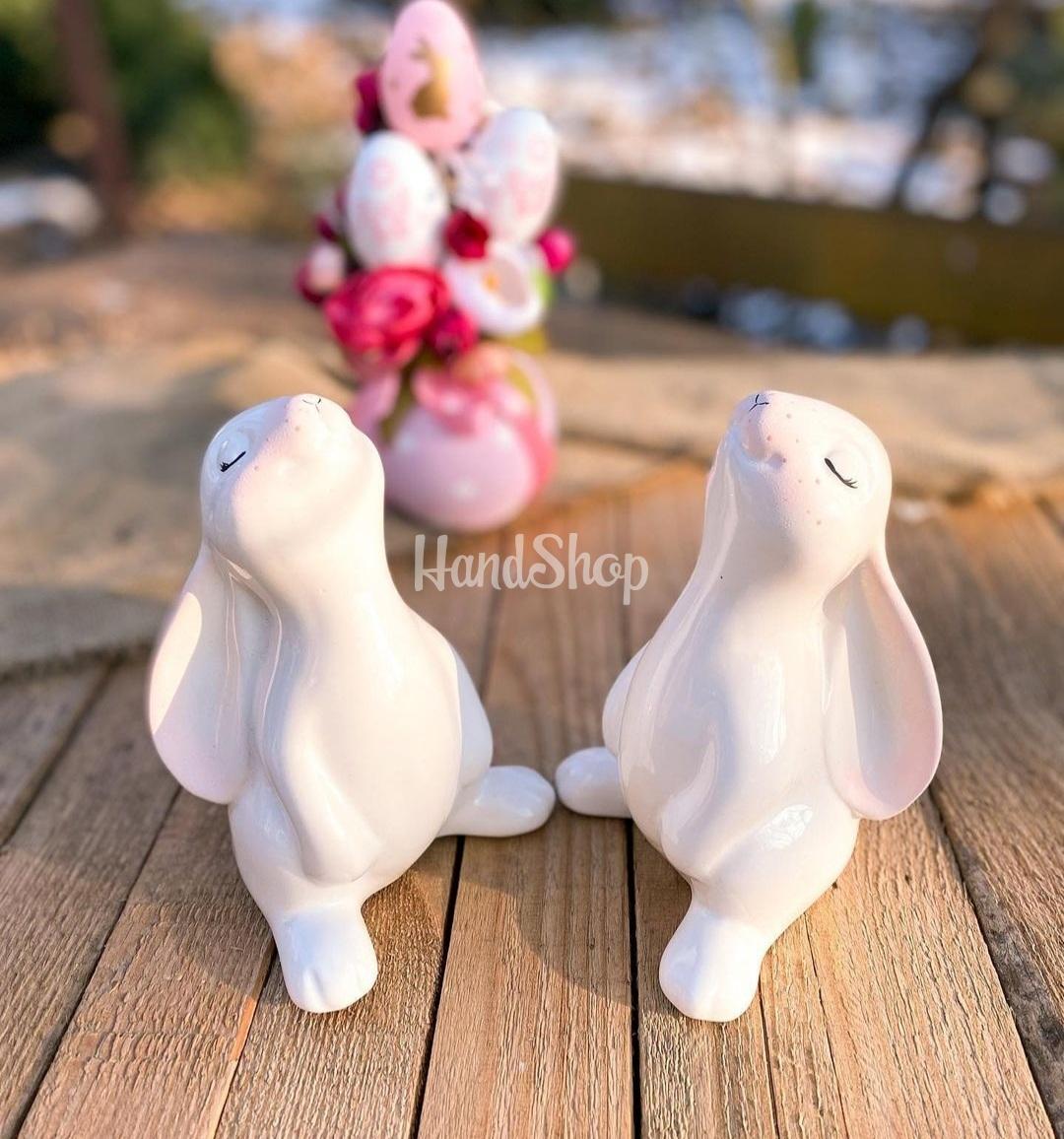 Декоративний білий порцеляновий зайчик сувенір Декоративний білий порцеляновий зайчик сувенір