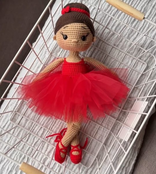 Лялька балеринка валентинка в пуантах сувенірна іграшка