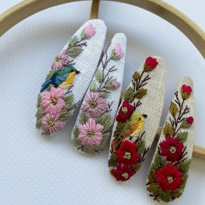 Заколки для волосся ручна вишивка 2шт (на вибір!)