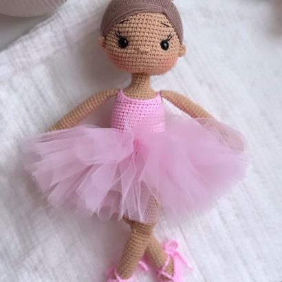 Лялька балерина в рожевих пуантах сувенірна іграшка