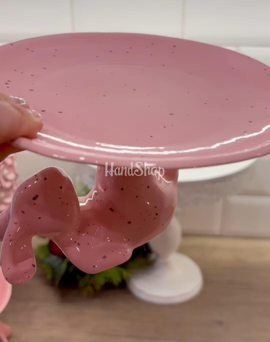 Декоративна підставка з порцеляни рожевий зайчик Великдень Декоративна підставка з порцеляни рожевий зайчик Великдень