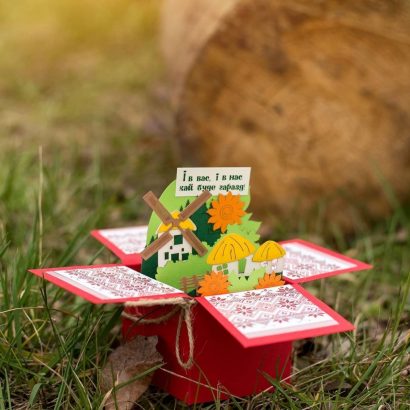 3d сувенір листівка традиційне українське село
