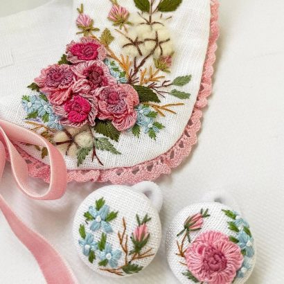 Дитячі резинки для волосся квіти рожеві троянди, 2 шт