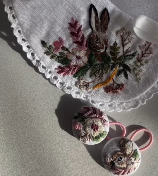 Дитячі резинки для волосся квіти та великодній кролик, 2шт