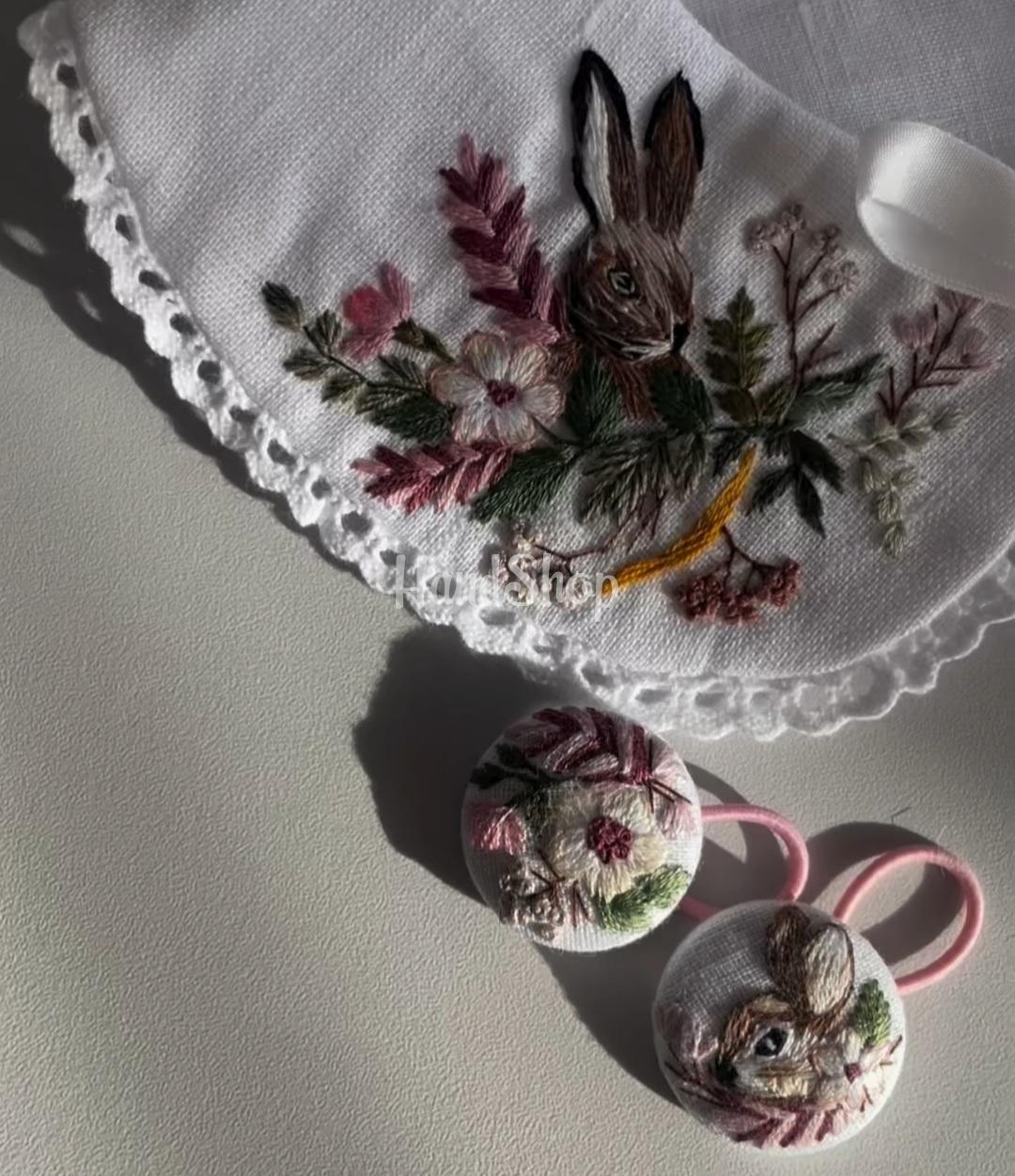 Дитячі резинки для волосся квіти та великодній кролик, 2шт Дитячі резинки для волосся квіти та великодній кролик, 2шт