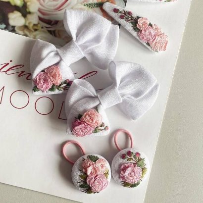 Дитячі резинки для волосся квіти англійські троянди, 2 шт