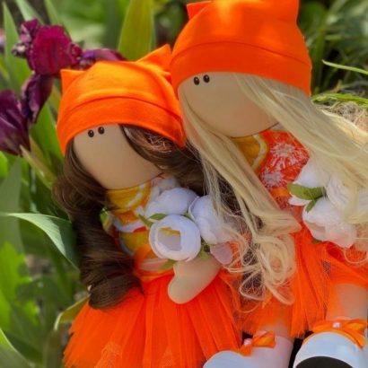 Авторська текстильна лялька апельсинка у шапочці (на вибір!)