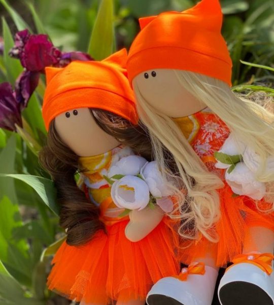 Авторська текстильна лялька апельсинка у шапочці (на вибір!)