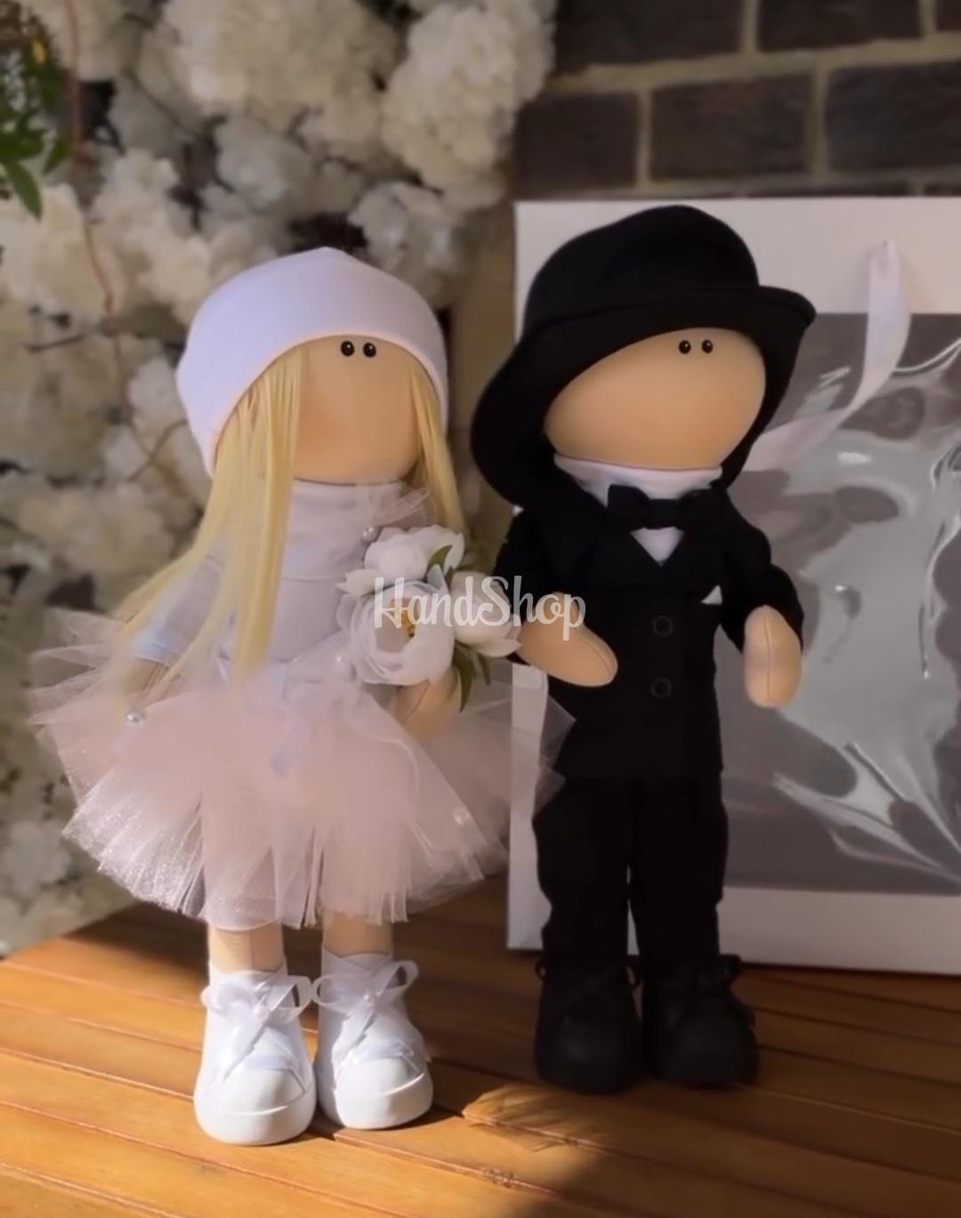 Ляльки тільда весільна пара авторські текстильні, 2 шт Ляльки тільда весільна пара авторські текстильні, 2 шт