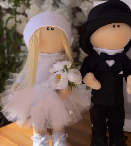 Ляльки тільда весільна пара авторські текстильні, 2 шт