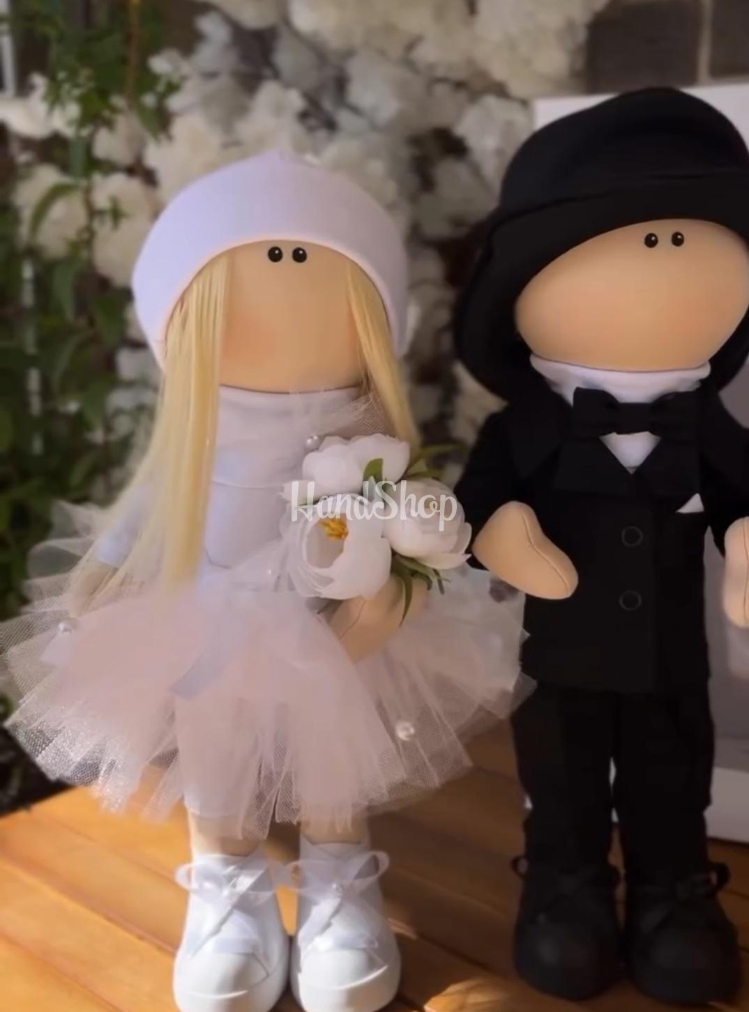 Ляльки тільда весільна пара авторські текстильні, 2 шт Ляльки тільда весільна пара авторські текстильні, 2 шт