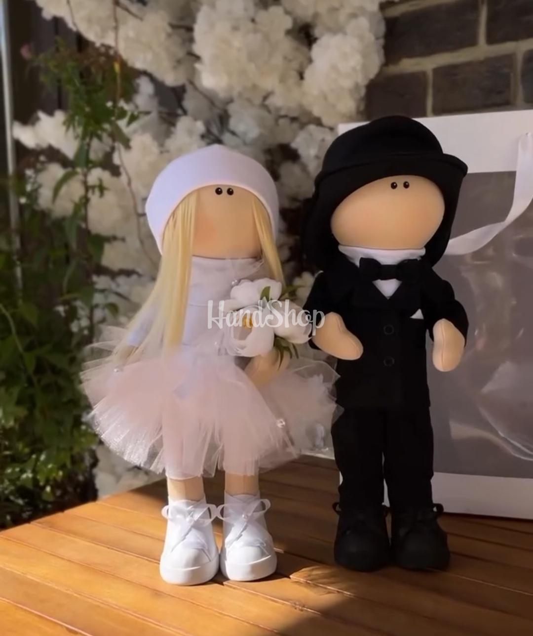 Ляльки тільда весільна пара авторські текстильні, 2 шт Ляльки тільда весільна пара авторські текстильні, 2 шт