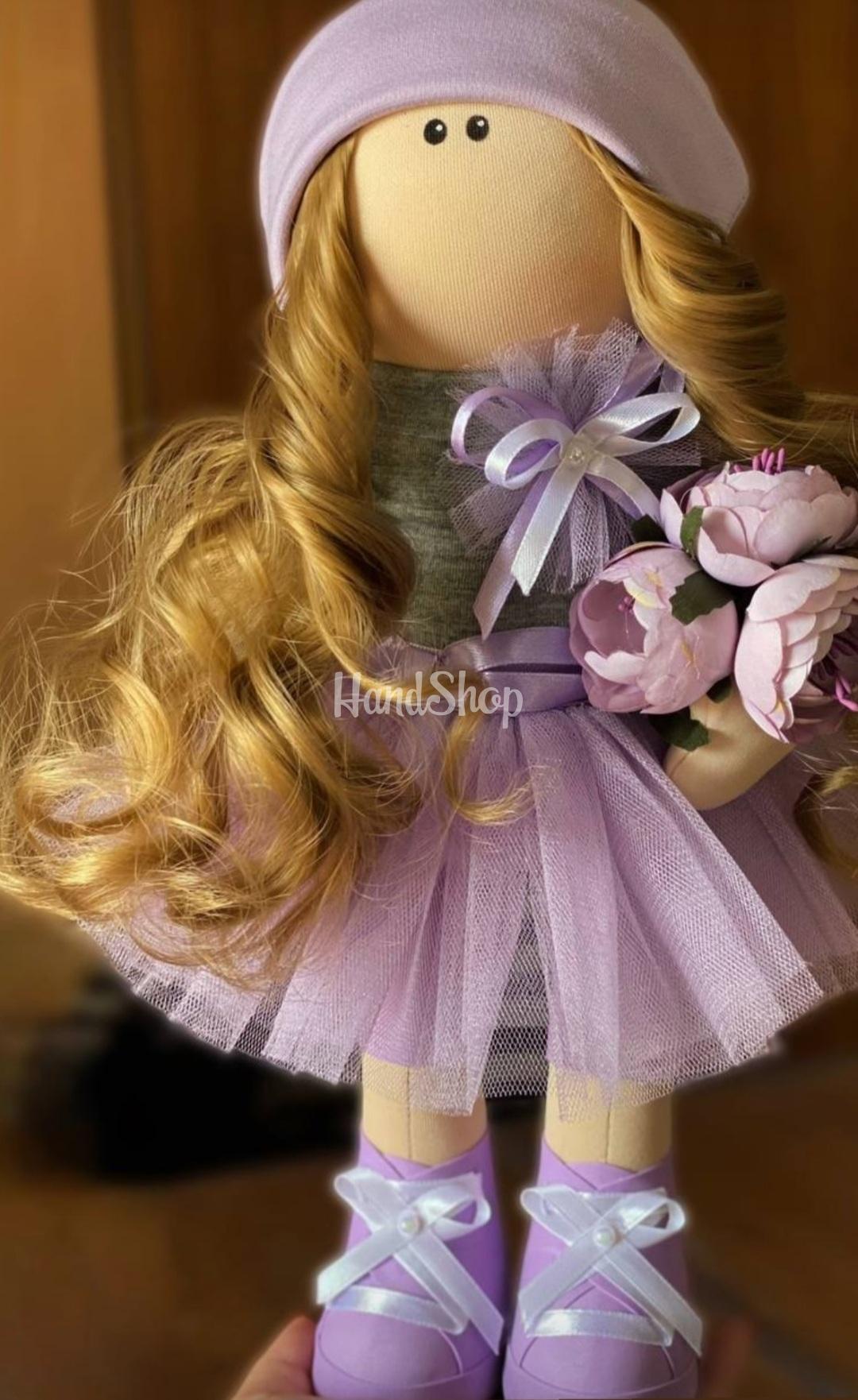 Дитяча інтер’єрна текстильна лялька з довгим волоссям Дитяча інтер’єрна текстильна лялька з довгим волоссям