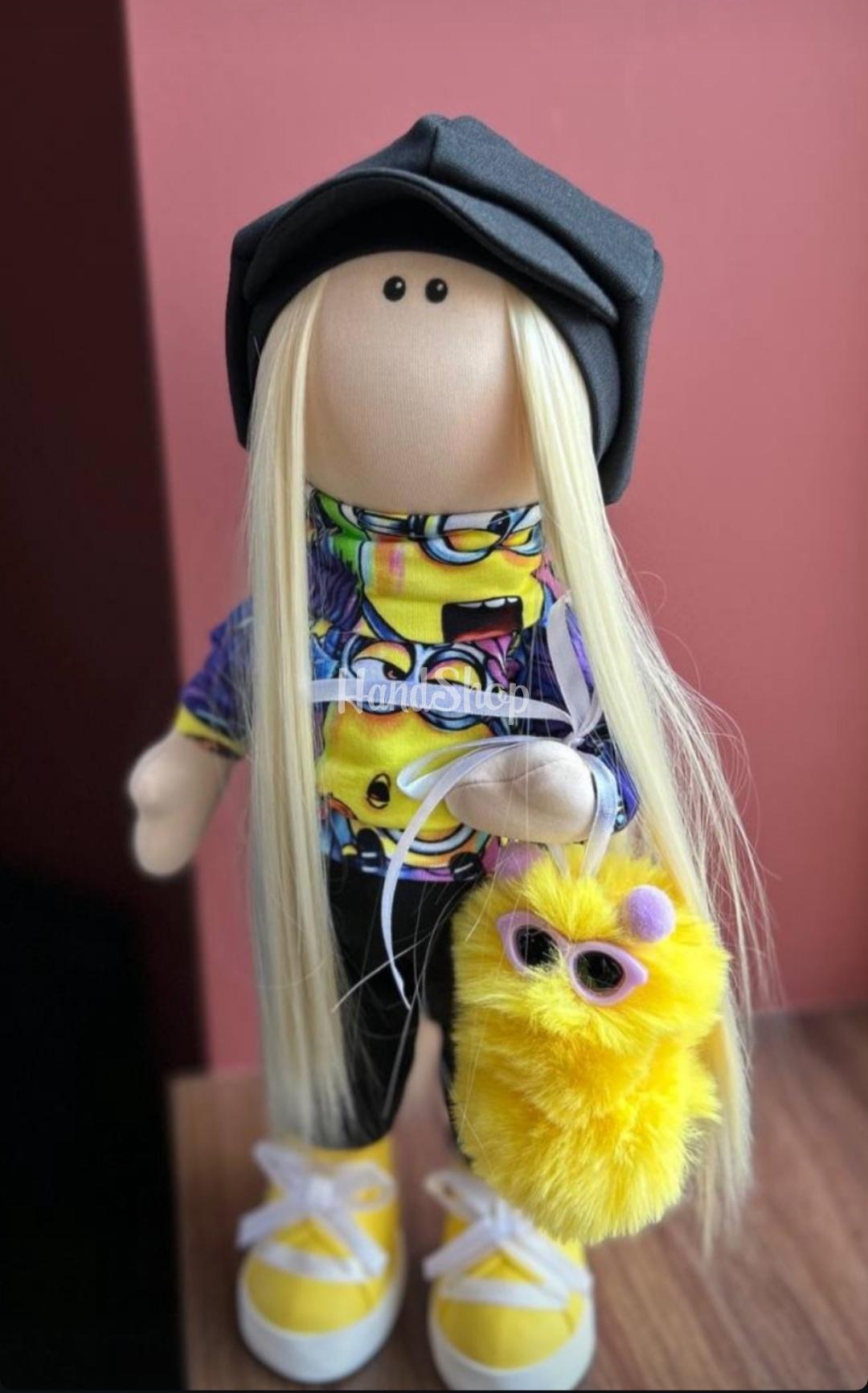 Авторська інтер'єрна ігрова лялька тільда Міньйон Авторська інтер'єрна ігрова лялька тільда Міньйон