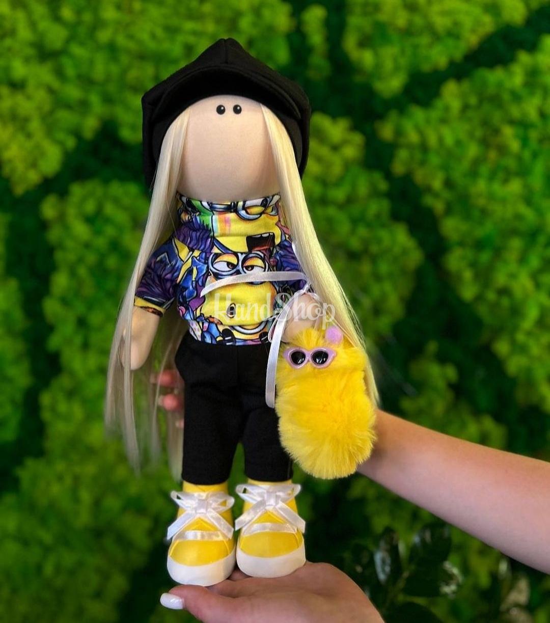 Авторська інтер'єрна ігрова лялька тільда Міньйон Авторська інтер'єрна ігрова лялька тільда Міньйон