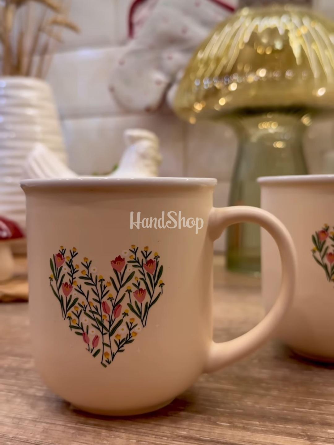 Порцелянова сувенірна чашка квіти деколь 400 мл Порцелянова сувенірна чашка квіти деколь 400 мл