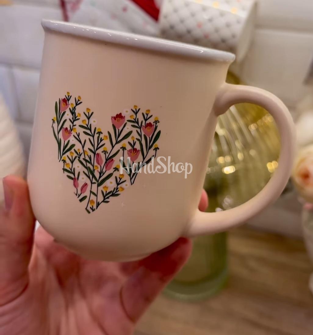 Порцелянова сувенірна чашка квіти деколь 400 мл Порцелянова сувенірна чашка квіти деколь 400 мл