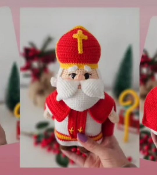 В'язана дитяча іграшка сувенір Святий Миколай 2025