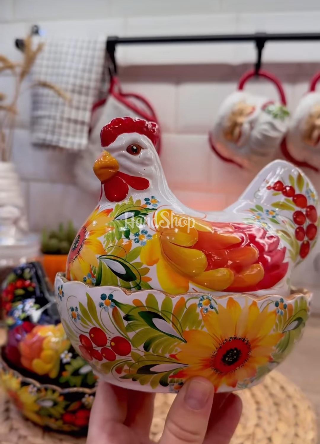 Сувенірна пара курочки петриківський розпис кераміка, 2шт Сувенірна пара курочки петриківський розпис кераміка, 2шт