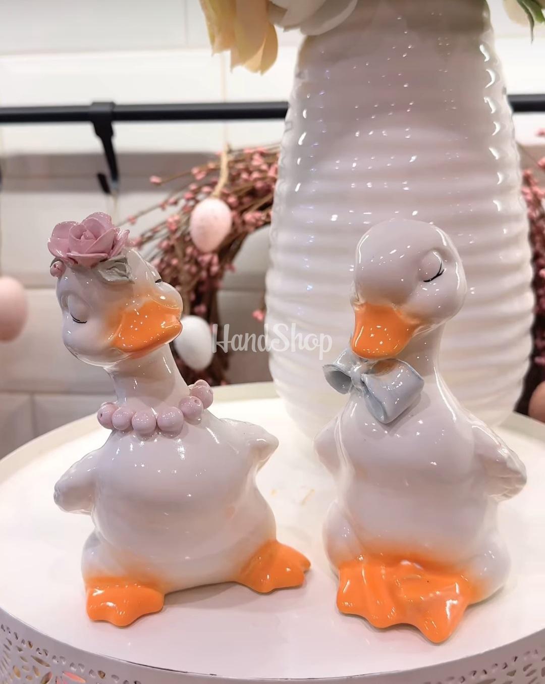 Сувенірна пара білих порцелянових романтичних каченят, 2 шт Сувенірна пара білих порцелянових романтичних каченят, 2 шт