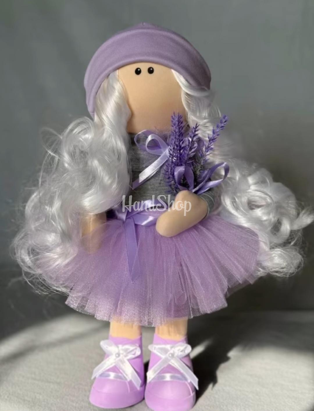 Сувенірна авторська інтер’єрна лялька блондинка тільда лаванда Сувенірна авторська інтер’єрна лялька блондинка тільда лаванда