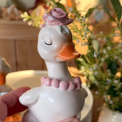 Пара білих порцелянових весільних гусенят, 2 шт