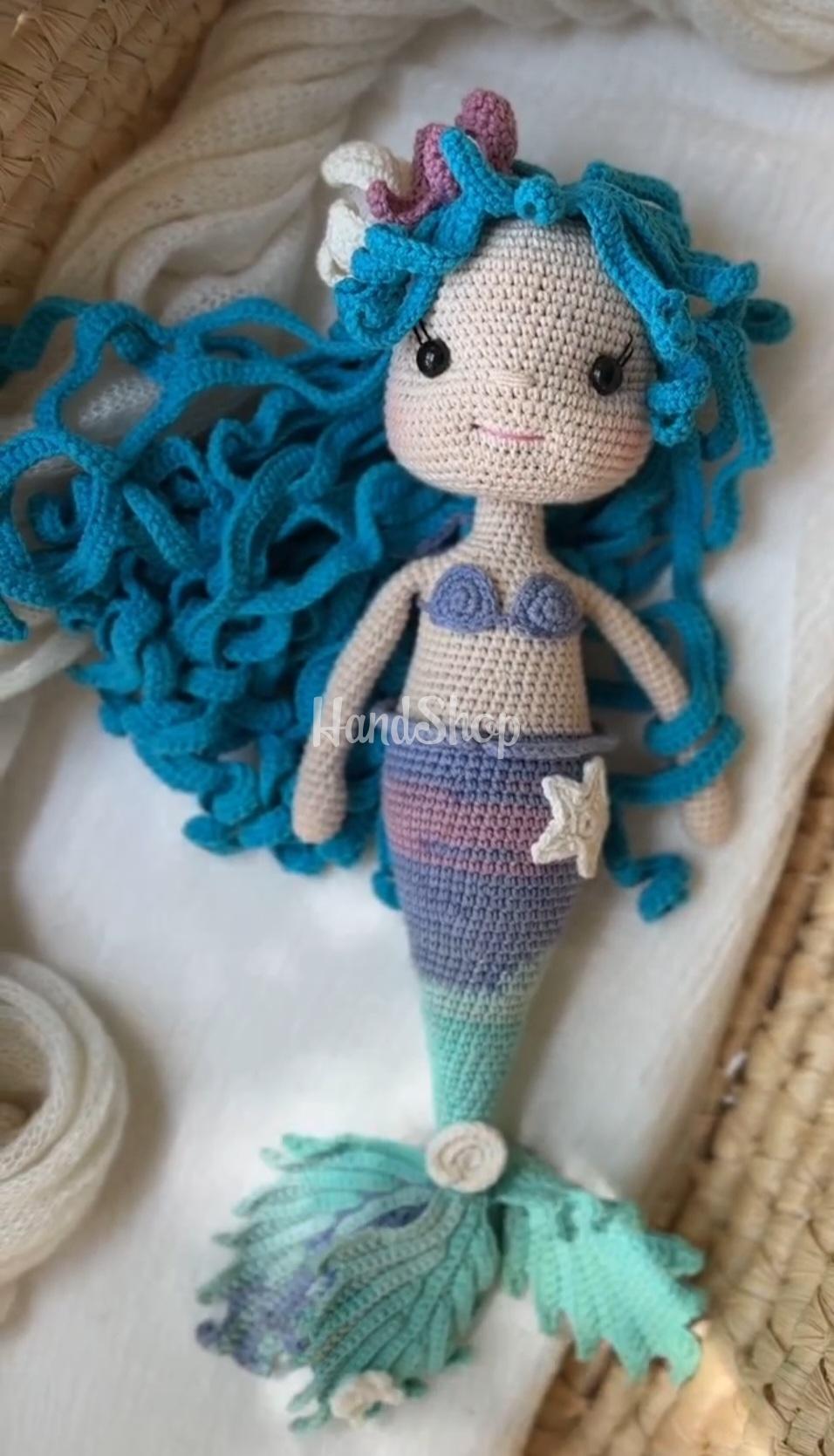 Велика ігрова іграшка лялька морська русалонька сувенірна Велика ігрова іграшка лялька морська русалонька сувенірна