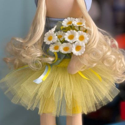 Лялька україночка тільда з ромашками сувенір Ukraine