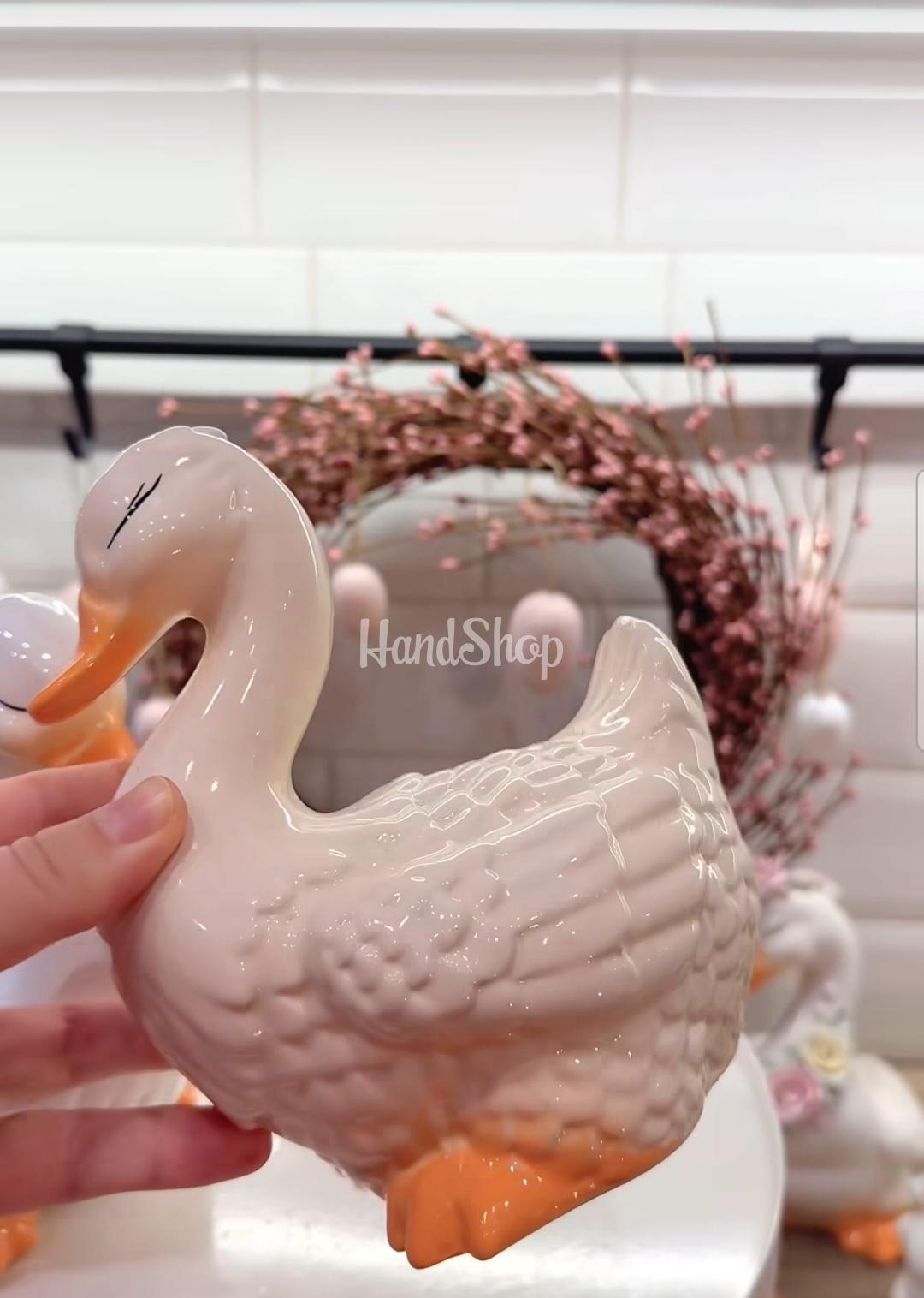 Сувенірна порцелянова пара гусей біла та молочна глазур, 2 шт Сувенірна порцелянова пара гусей біла та молочна глазур, 2 шт