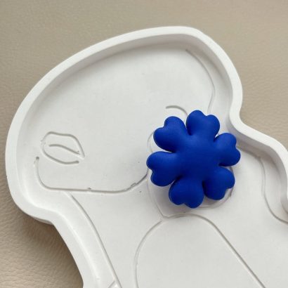 Жіночі авторські сережки сині квіти полімерна глина