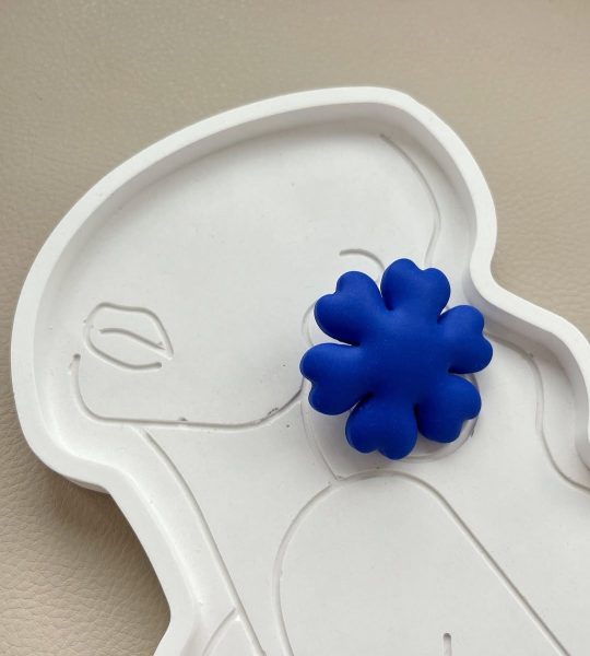 Жіночі авторські сережки сині квіти полімерна глина