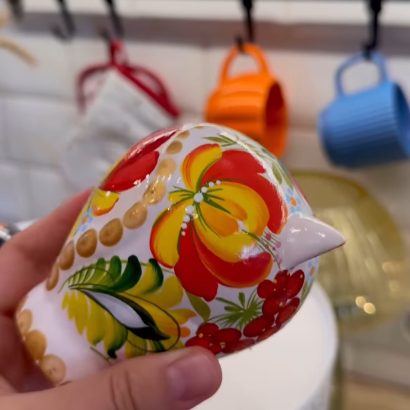 Сувенірна пара чорні котики петриківський розпис кераміка