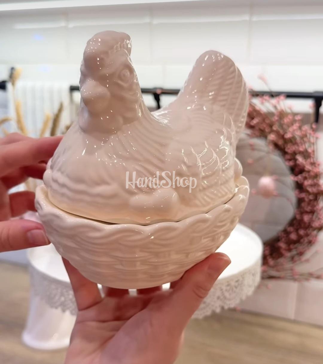 Сувенірна порцелянова курочка цукерниця, масляниця, 500 мл Сувенірна порцелянова курочка цукерниця, масляниця, 500 мл