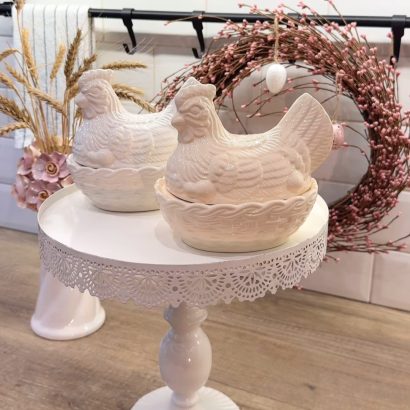 Сувенірна порцелянова курочка цукерниця, масляниця, 500 мл