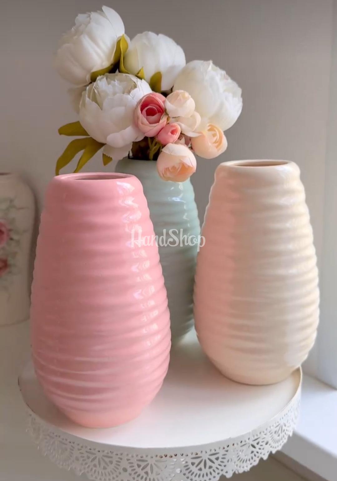 Кольорова велика порцелянова ваза ручної роботи для квітів Кольорова велика порцелянова ваза ручної роботи для квітів