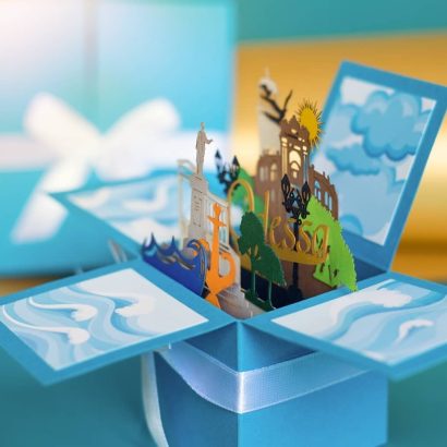 Святкова 3d листівка коробочка місто України Одеса