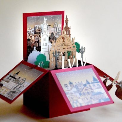 Скрапбукінг листівка коробочка 3d міста України Львів