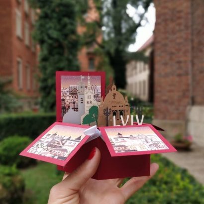 Скрапбукінг листівка коробочка 3d міста України Львів