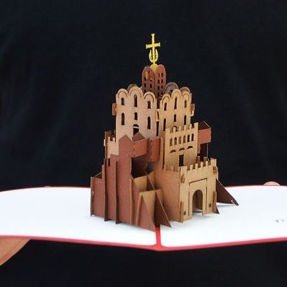 Сувенірна 3d листівка пам'ятка архітектури Києва Золоті Ворота
